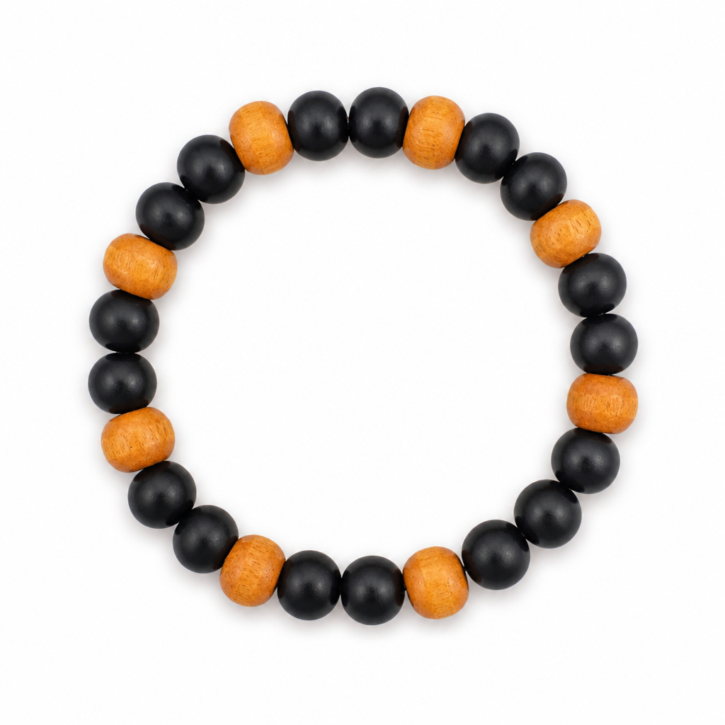 Bracelet Homme Agate Noire & Eaglewood