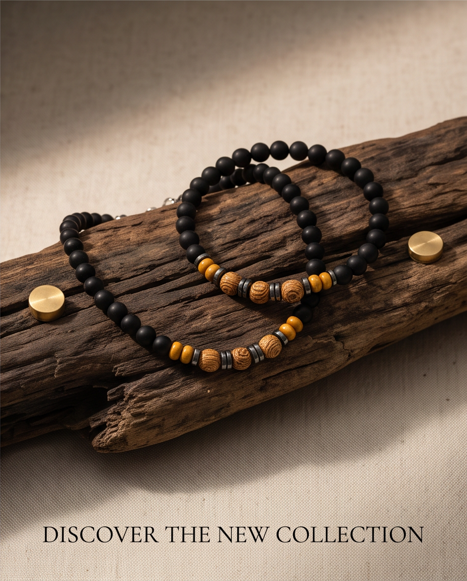 Parure agate noire eaglewood et hématite