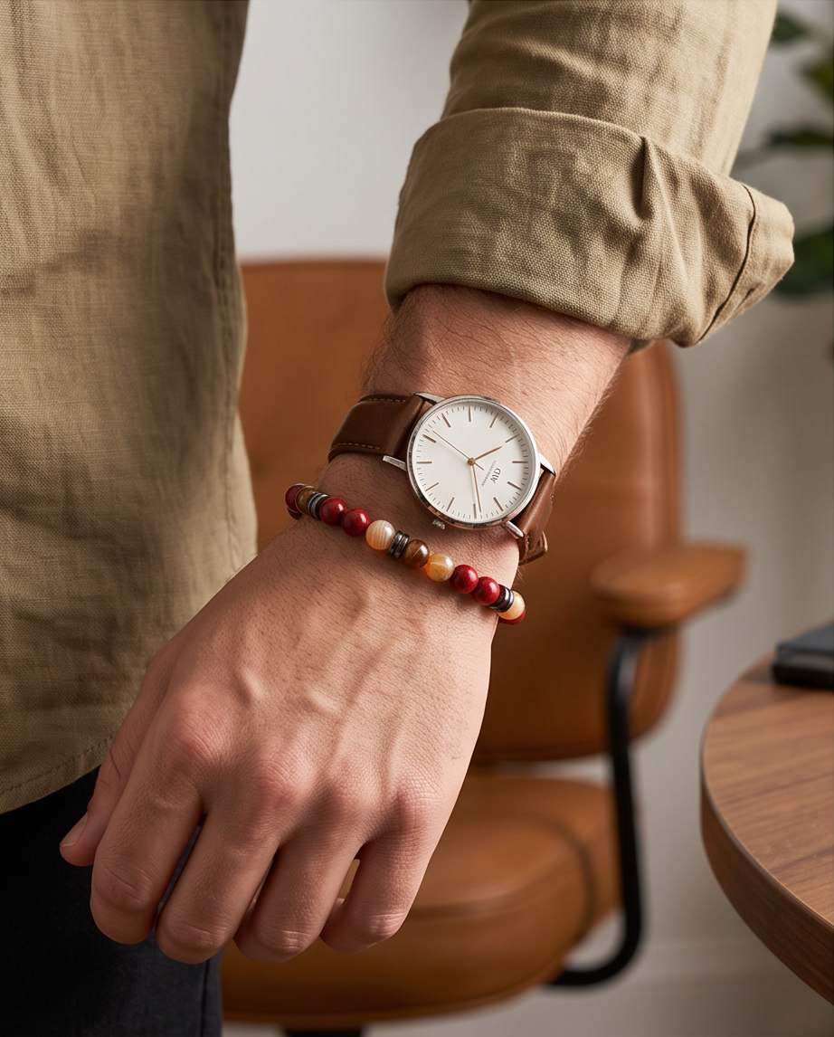 Bracelet homme en pierres naturelles