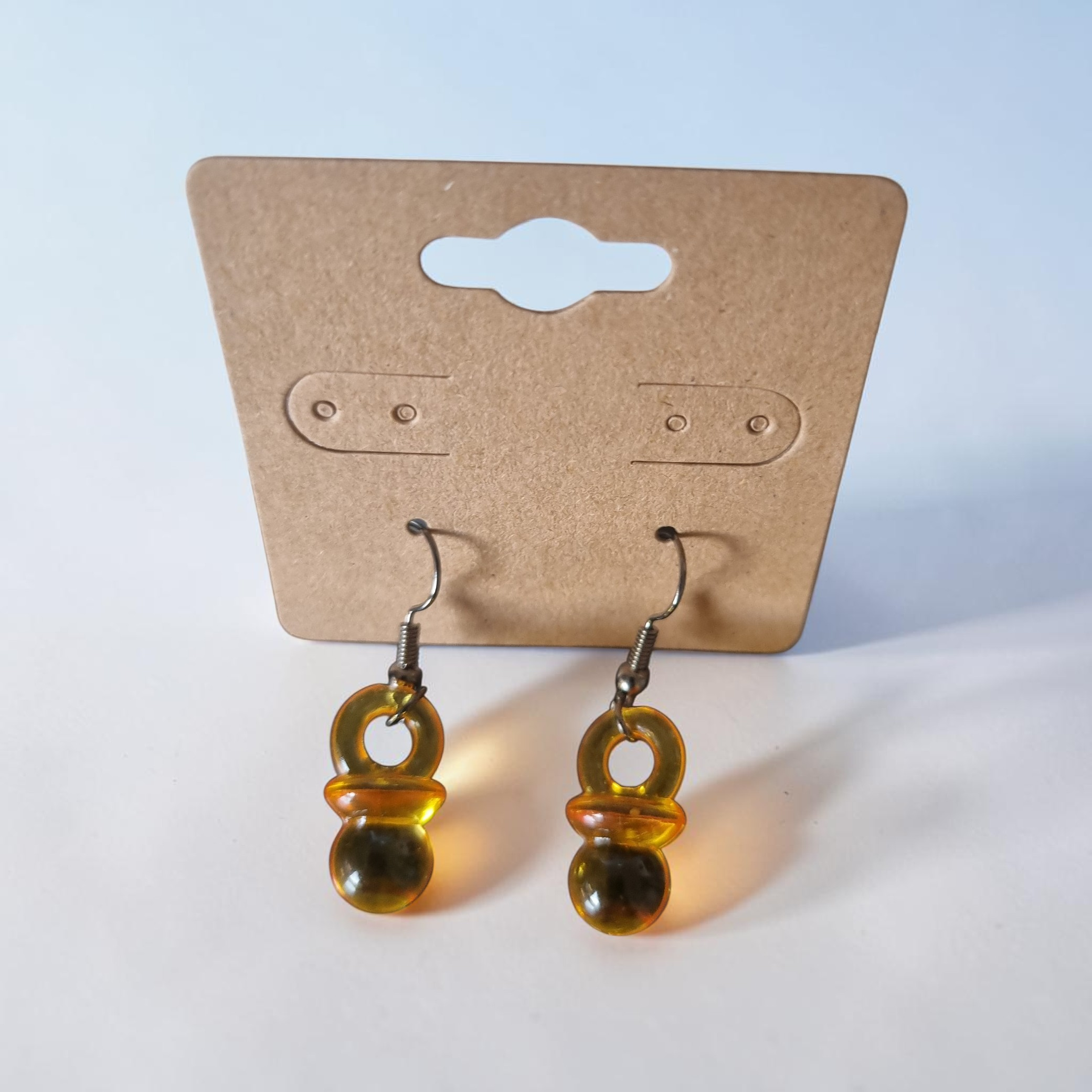 Boucles d’oreilles totoches jaunes foncées– Bijoux fantaisie originaux