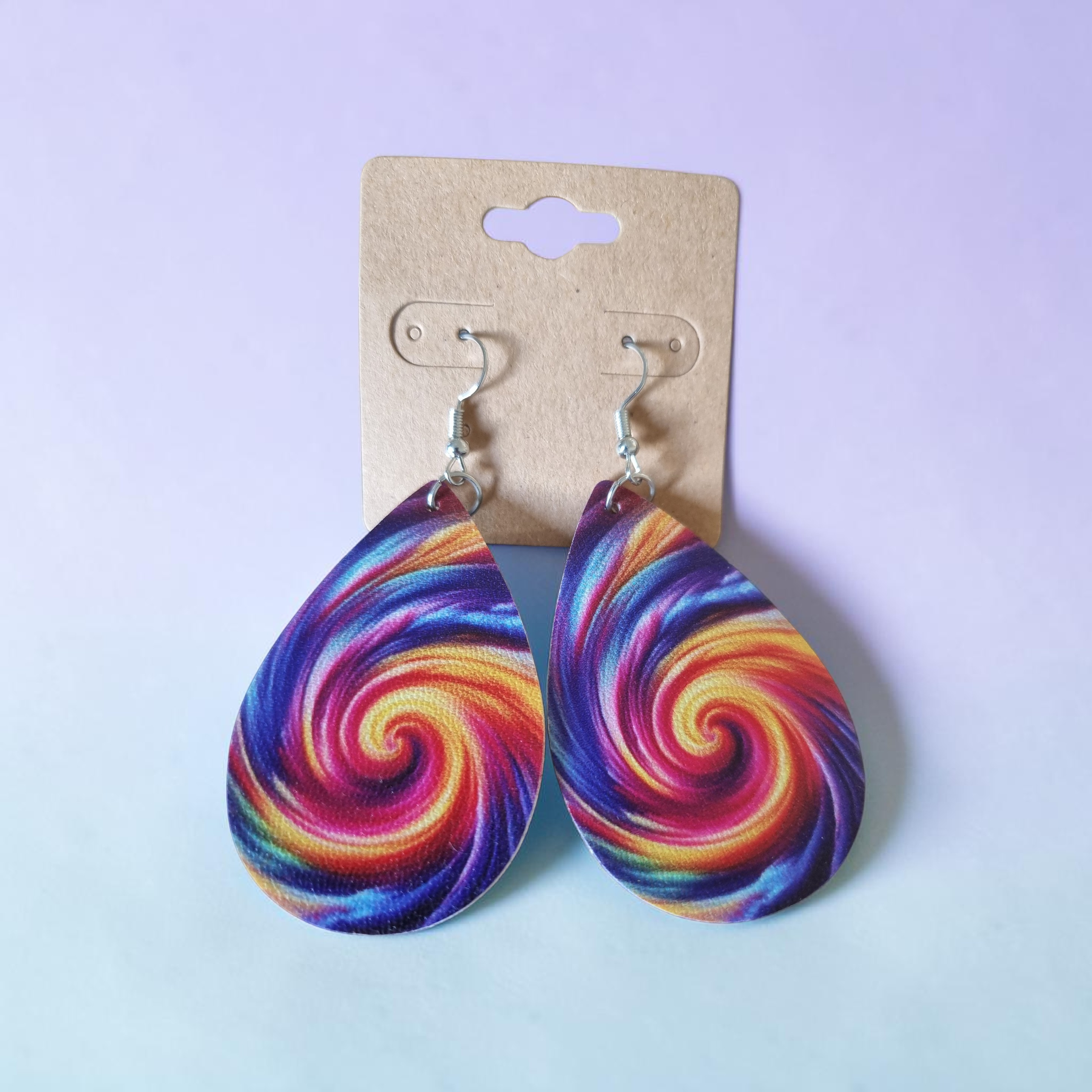 Boucles d’oreilles goutte multicolore – Effet spirale | Bijoux fantaisie femme colorés