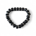 Bracelet noir et argent – Élégance minimaliste