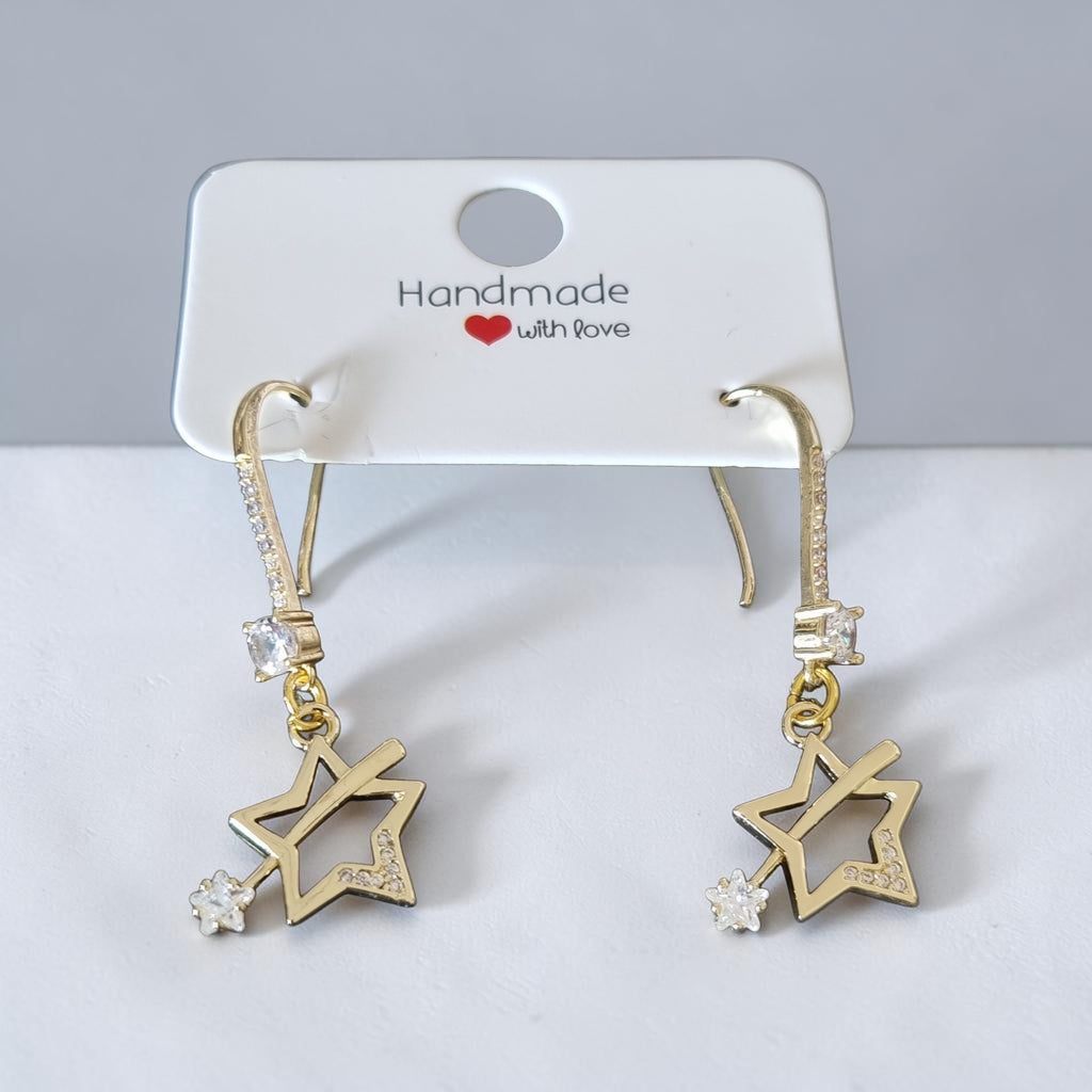 Boucles d’oreilles étoiles dorées scintillantes