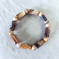 Bracelet agate et bois - naturel et chaleureux