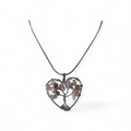 Collier cœur arbre de vie en quartz rose – Chaîne serpent argentée