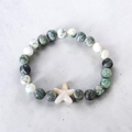 Bracelet en Agate naturelle & étoile – Élégance minérale et douceur