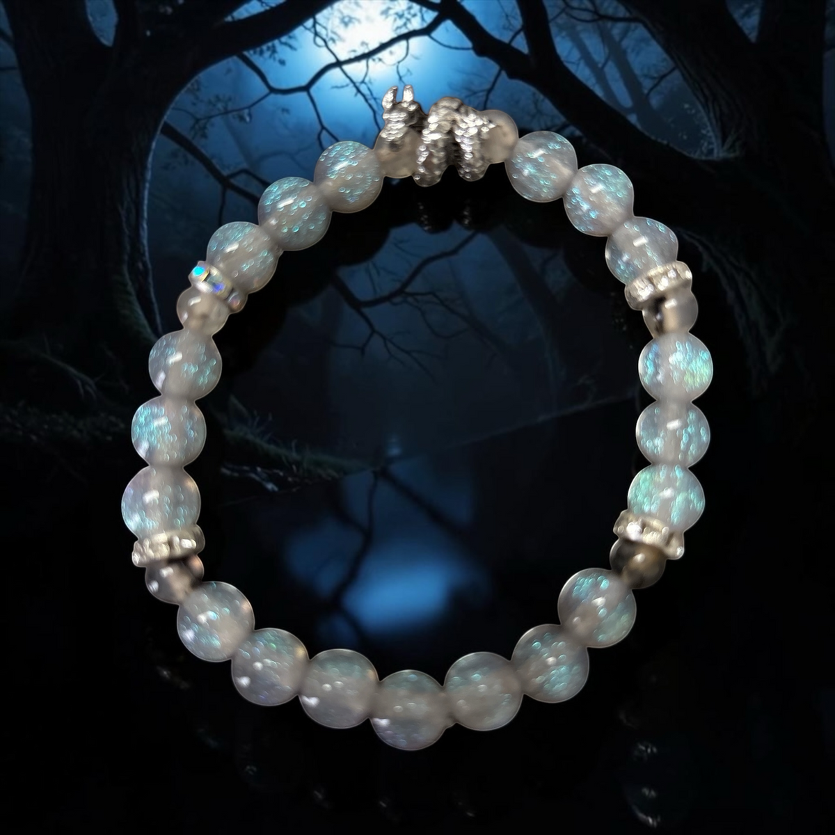 Bracelet Dragon en agate et acier inoxydable, 17 cm