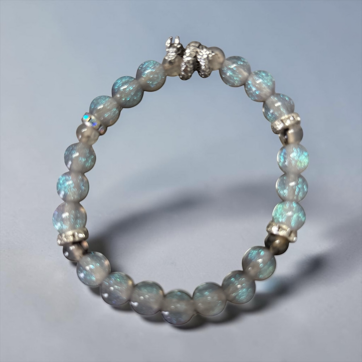 Bracelet Dragon en agate et acier inoxydable, 17 cm