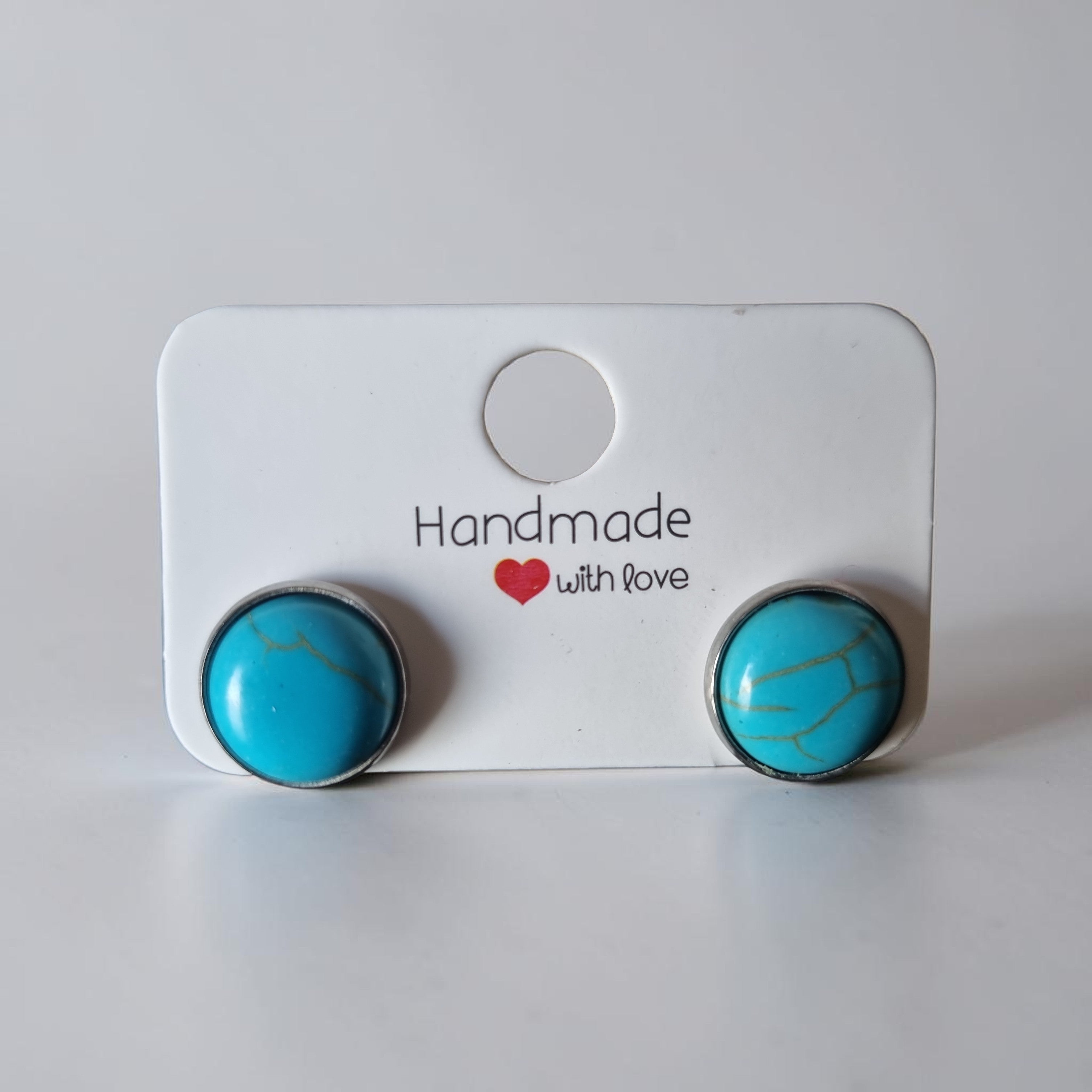 Boucles d’oreilles cabochon howlite teinté
