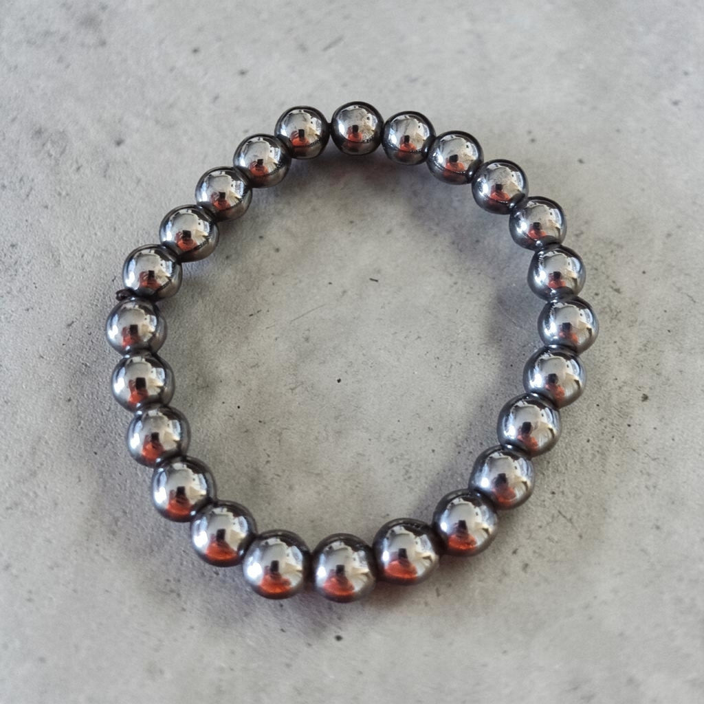 Bracelet hématite (perles rondes)