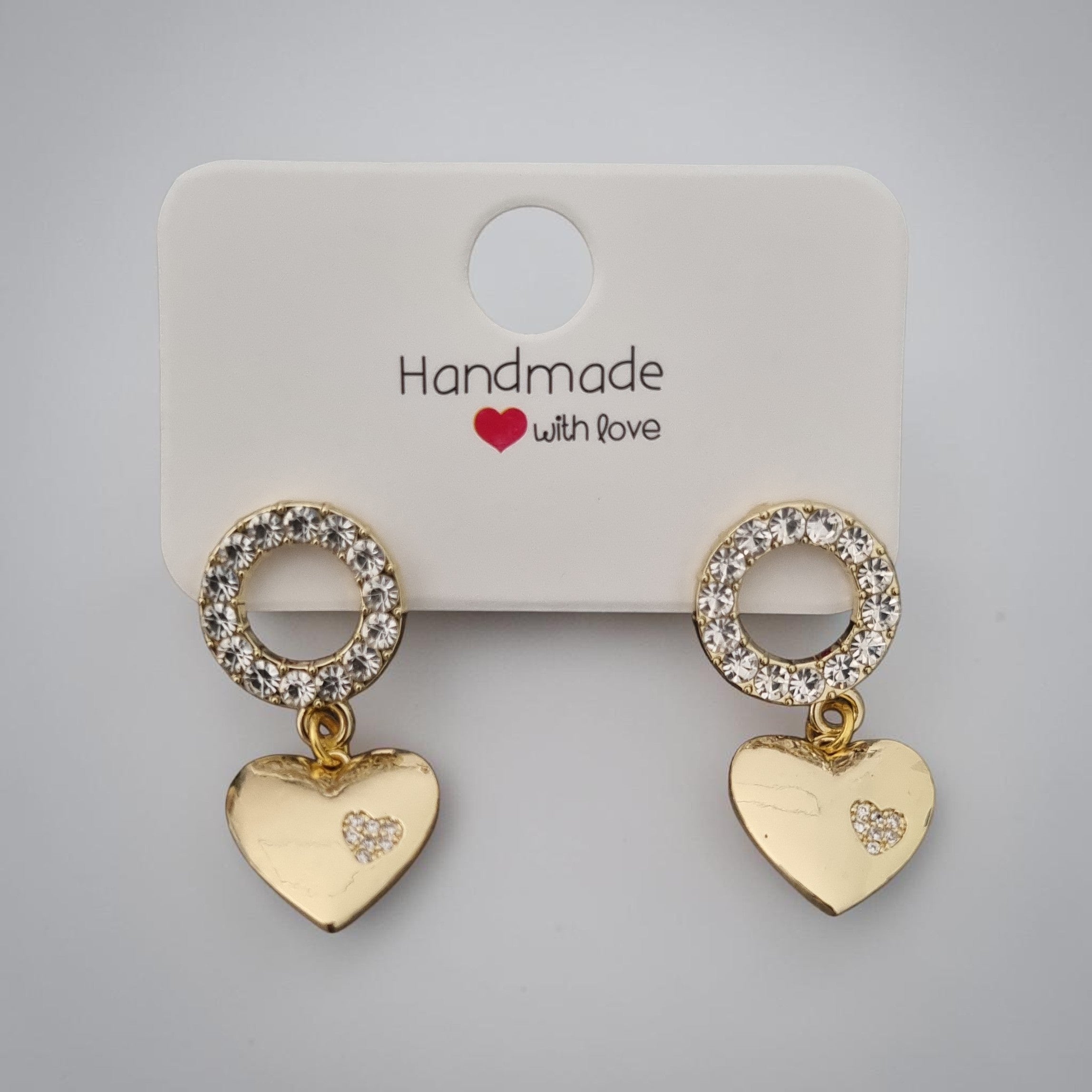Boucles d'oreilles cœur scintillant